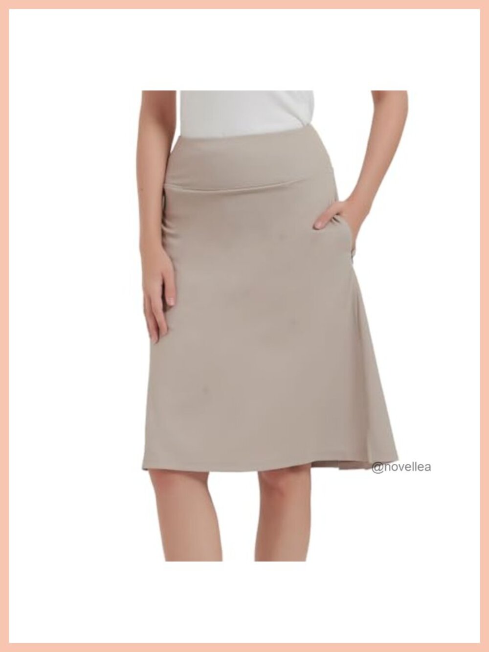 Women's 24" Skorts Modest Knee Length Athletic Skirt with Pockets
